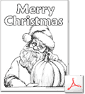 Another santa with pumpkin coloring page