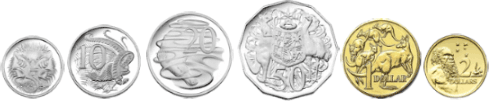 color Australian coin backs