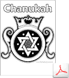 Chanukah Star Crown Coloring Page