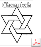 Chanukah Star of David Coloring Page