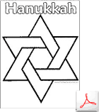 Hanukkah Star of David Coloring Page