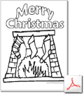 fireplace coloring page