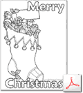 Christmas stocking coloring page