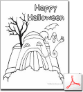 Halloween House Coloring