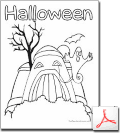 Halloween House Coloring Page 2