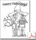 Spooky House Coloring Page 2