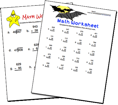 Basic Math & Decimal Worksheets