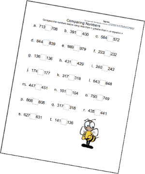 Number Sense - Comparing Numbers Worksheets