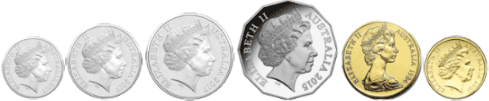 color Australian coins