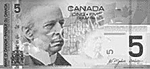 Canada 5 bill BW front