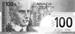 Canada 100 bill BW front